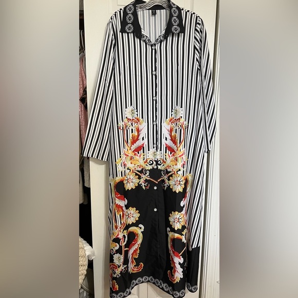 Shein Curve Striped Women’s Ladies Floral Dress 2XL - Picture 3 of 10